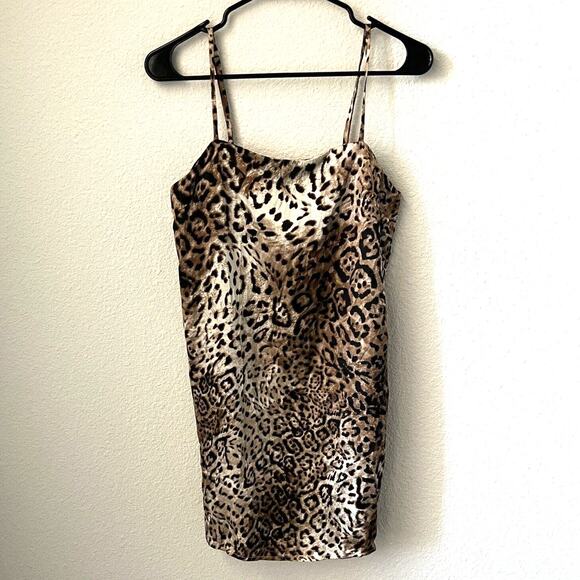Re:Named Dress Small Leopard Print Spaghetti Strap - Picture 1 of 11